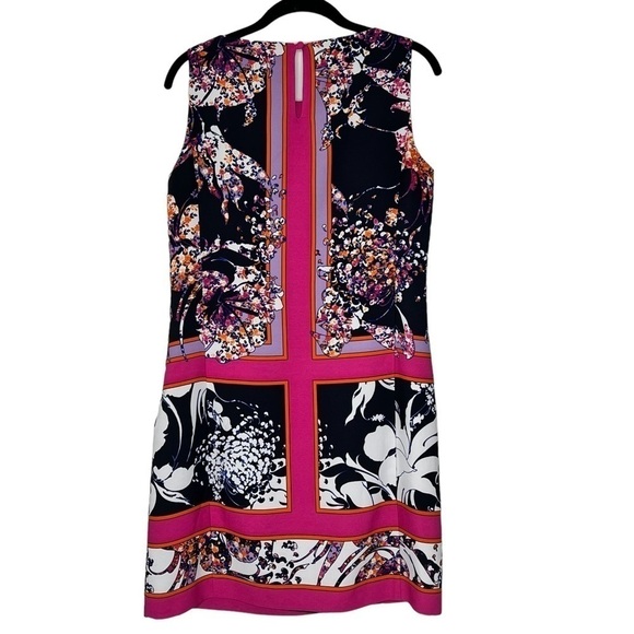 ADRIANNA PAPELL Hot Pink Multi Colored Sleeveless Dress With Pockets Size 4 - Picture 16 of 16